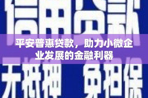 虞城平安普惠贷款，助力小微企业发展的金融利器