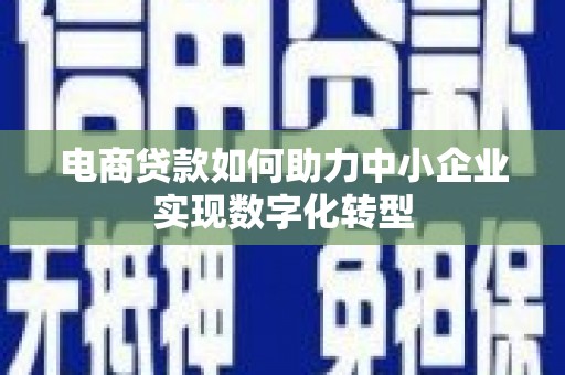 虞城电商贷款如何助力中小企业实现数字化转型