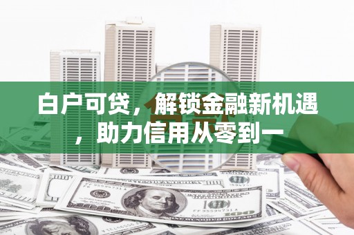 虞城白户可贷，解锁金融新机遇，助力信用从零到一
