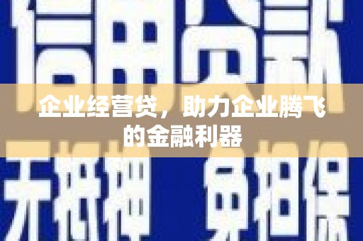 虞城企业经营贷，助力企业腾飞的金融利器