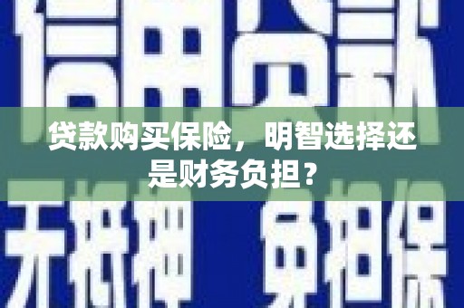 虞城贷款购买保险，明智选择还是财务负担？