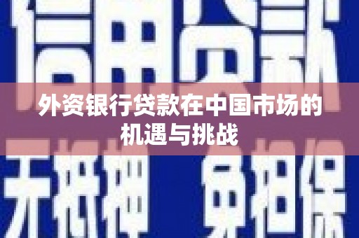 虞城外资银行贷款在中国市场的机遇与挑战