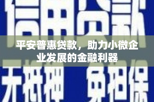 虞城平安普惠贷款，助力小微企业发展的金融利器
