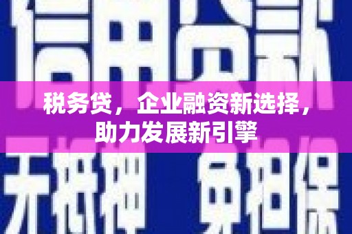 虞城税务贷，企业融资新选择，助力发展新引擎