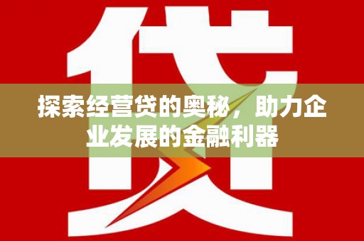 虞城探索经营贷的奥秘，助力企业发展的金融利器