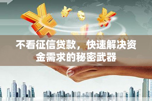 虞城不看征信贷款，快速解决资金需求的秘密武器