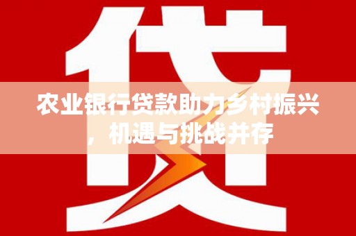 虞城农业银行贷款助力乡村振兴，机遇与挑战并存