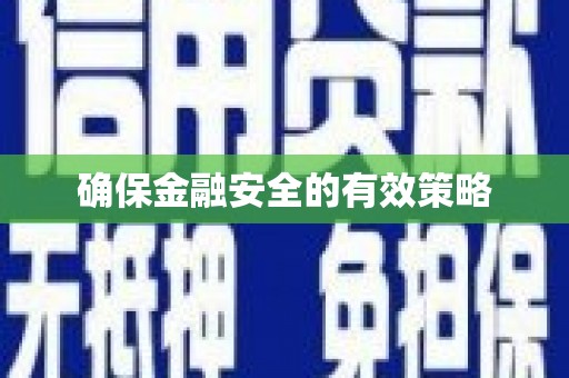 虞城确保金融安全的有效策略