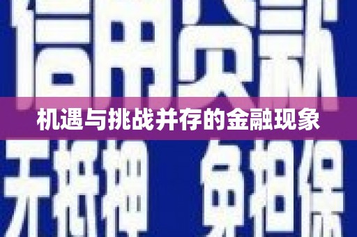 虞城机遇与挑战并存的金融现象